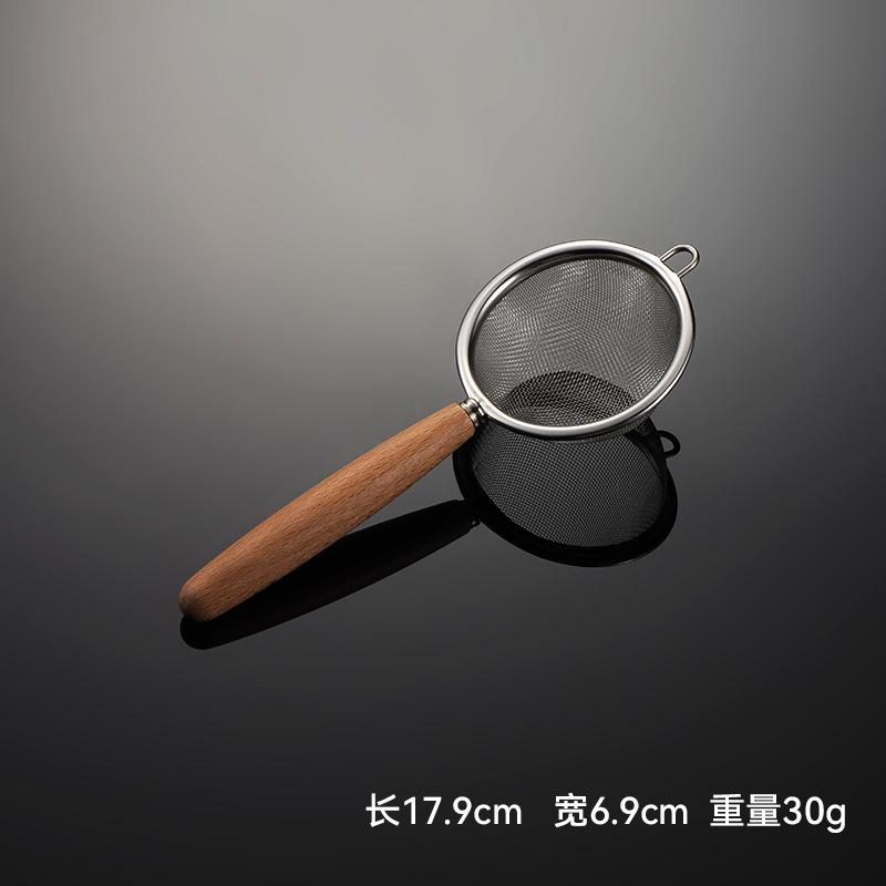 

Дуршлаг из нержавеющей стали 304 с мелкой сеткой, многофункциональная деревянная ручка, традиционная китайская медицина, фильтр-ложка, сито для муки в подарок