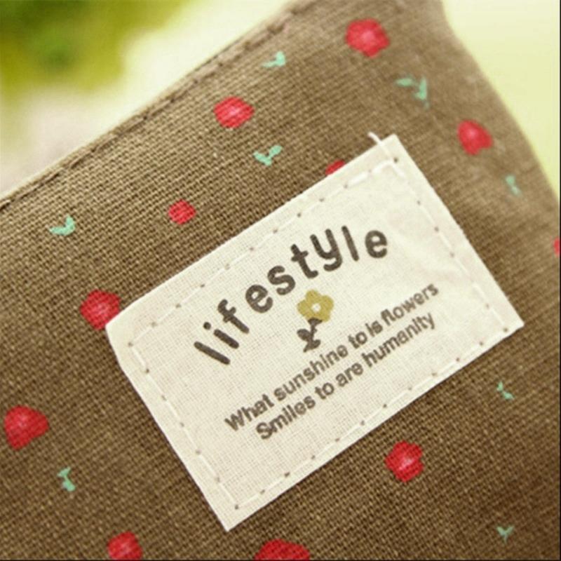 Practical Headset Holder Wallet Flower Printed Coin Purse Women's Fabric Purse Coin Bag with Convenient Fastening