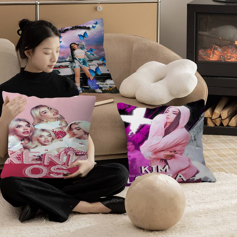 K-Kimberly L-Loaiza Pillow Covers Cartoon Sofa Decorative Home Double-sided Printing Short Plush Cute Cushion Cover