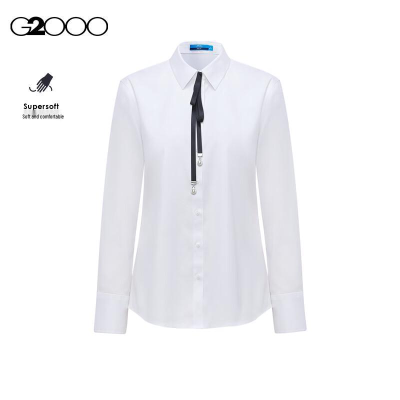 G2000 Women s Cotton Blend Long Sleeve Shirt with Bow Tie 38