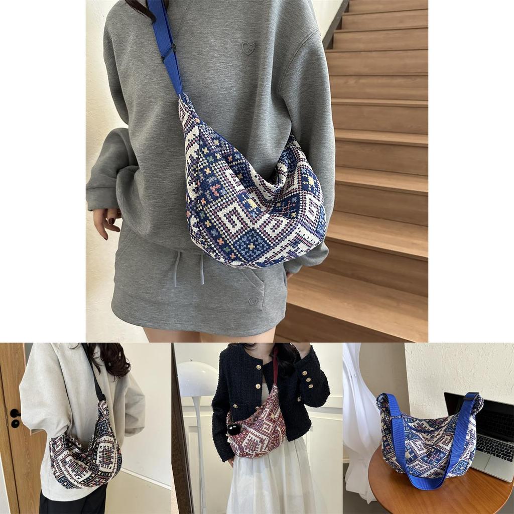 Fashionable 2023 Fall Trendy Shoulder Bag Chic Street Style Dumpling Bag In Canvas