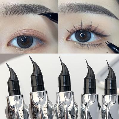 2-Punkt-Augenbrauenstift, dauerhafter Wild-Augenbrauenstift, flüssiges Augenbrauen-Tattoo, wasserfest, liegender Seidenraupen-Augenbrauen-Eyeliner-Stift, einfach zu verwendende Augen-Make-up-Tools
