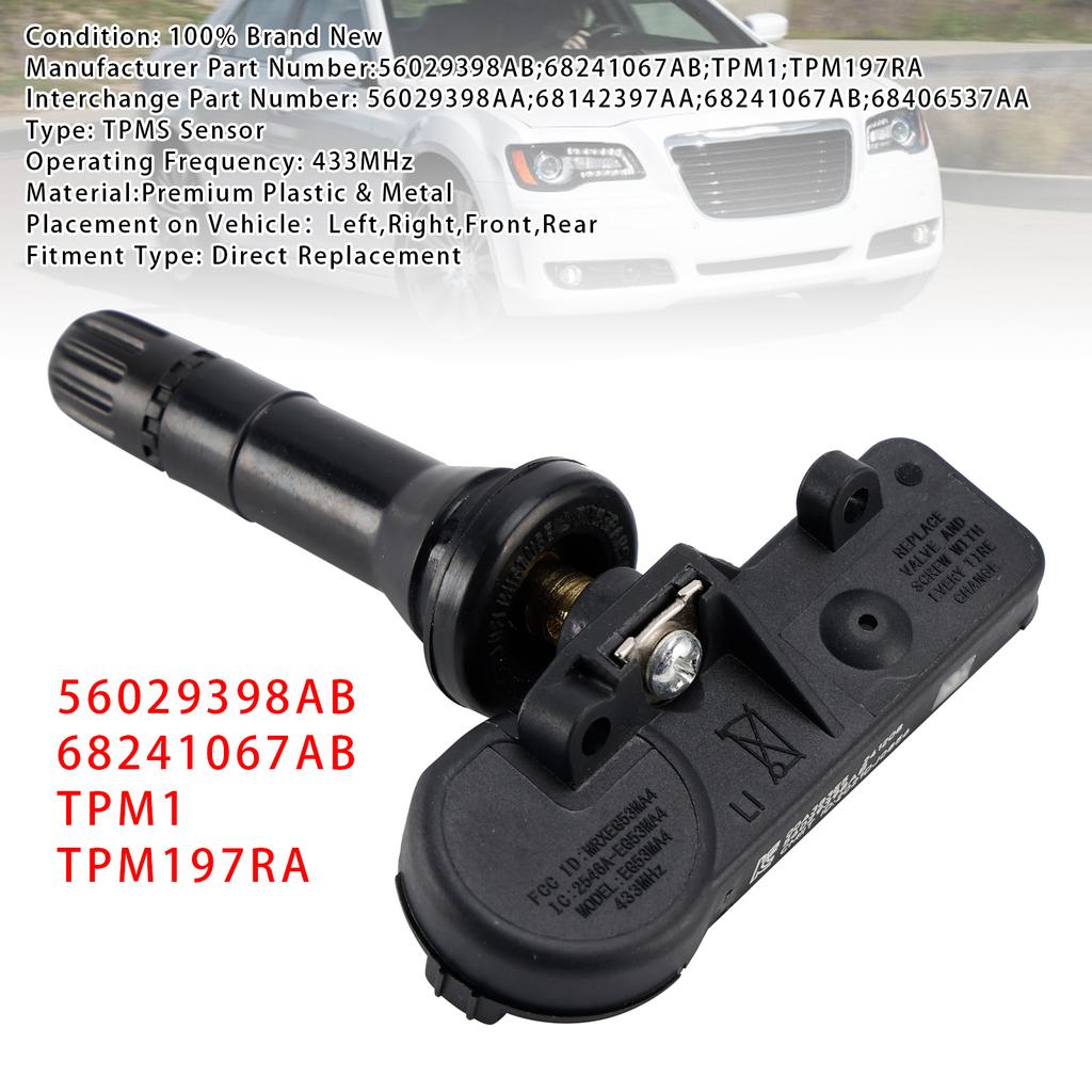 1X TPMS Tire Pressure Sensor For Dodge Jeep Chrysler RAM 56029398AB