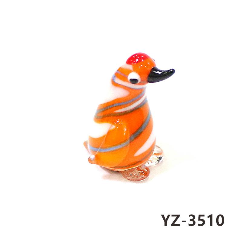 Colorful Cute Glass Duck Mini Figurine Craft Ornament Easter Animal Tiny Statues Home Table Micro Fairy Garden Decor Accessories