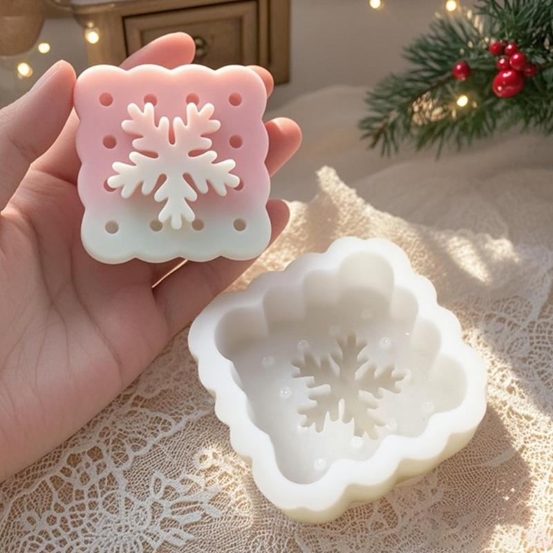 Snowflake Embossed Silicone Molds Multipurpose Silicone Mould For Handmade Candle Soap Chocolate Holiday Decoration