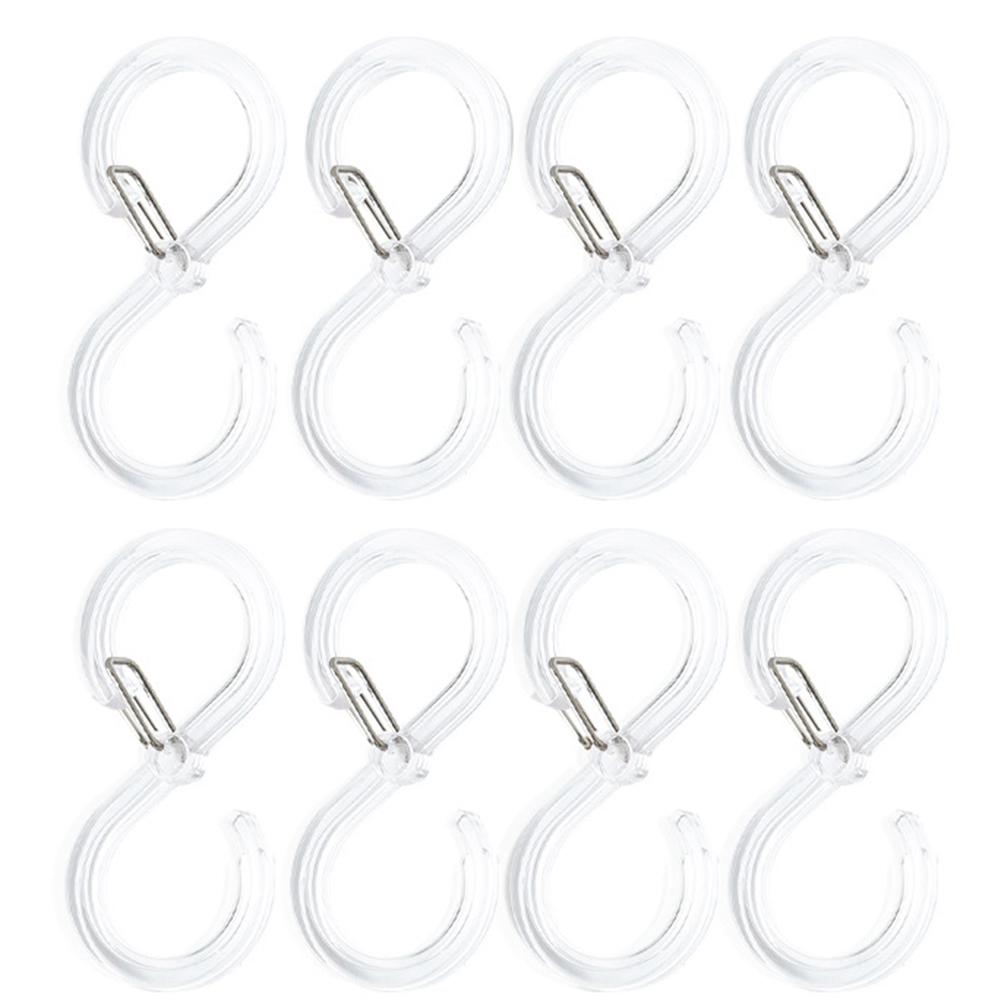 For Kitchen Transparent White S-Hooks Transparent S-shaped Hooks For Home Transparent Plastic Clear Plastic Finish