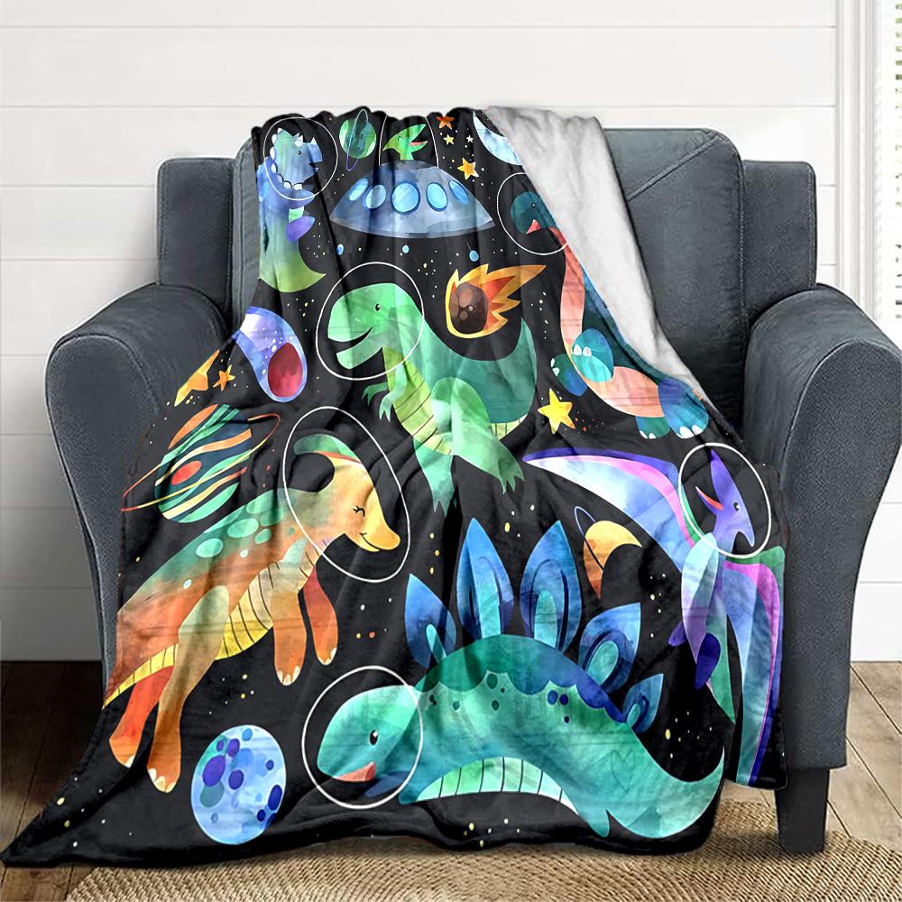 1 Stück DinoGalaxy Leichte Flanelldecke, Bequeme und Warme Decke, für Büro und Camping Schlafsofa, Wohnzimmer088