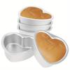 3 Inch Heart Shaped Cake Pan Mold Solid Bottom Aluminum Alloy Chocolate Cake Pan Silver Tin Baking Mold Mould