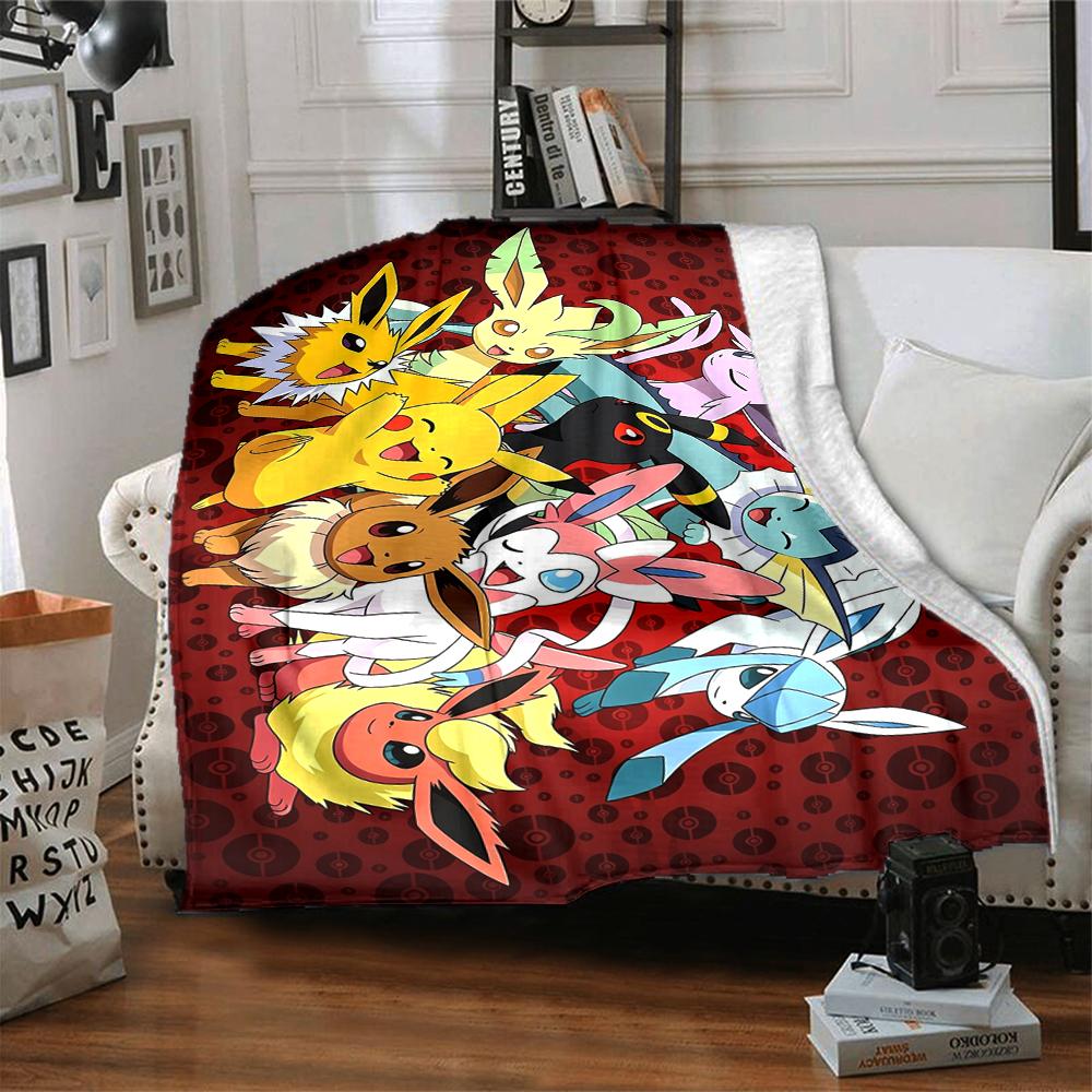 1Pc Pokmon Eeveelutions Blanket Soft And Comfortable Casual Warm Camping Travel Christmas Halloween Xmas Gift M928520