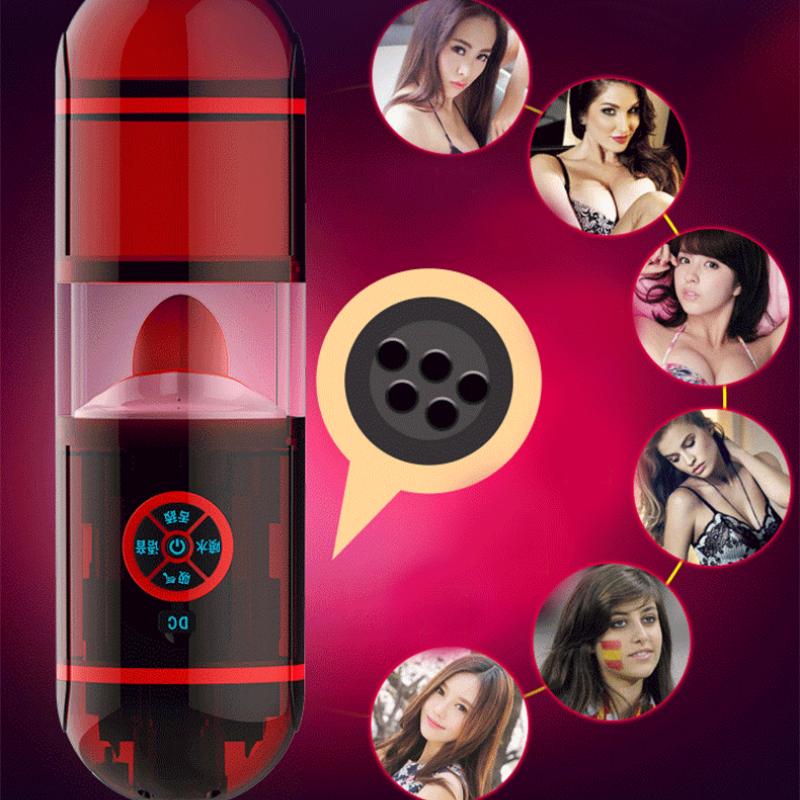 Sex Male Masturbator Deep Throat Penis Suck Massage Realistic Voice Vagina Licking Tongue Vibrator Masturbation Cup