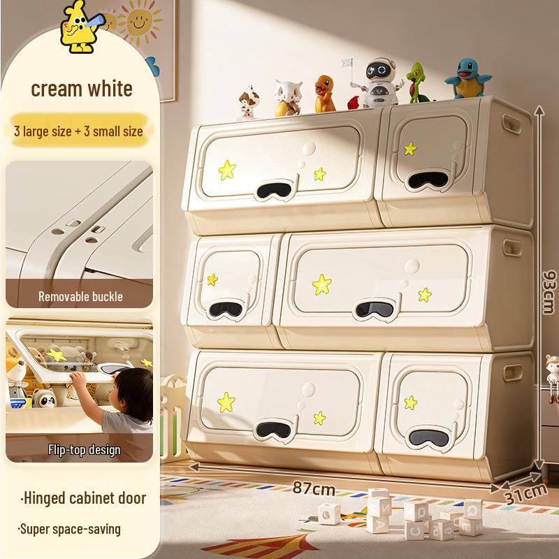 Living Room Large Capacity Plastic Storage Cabinet for Clothes, Snacks, and Toys