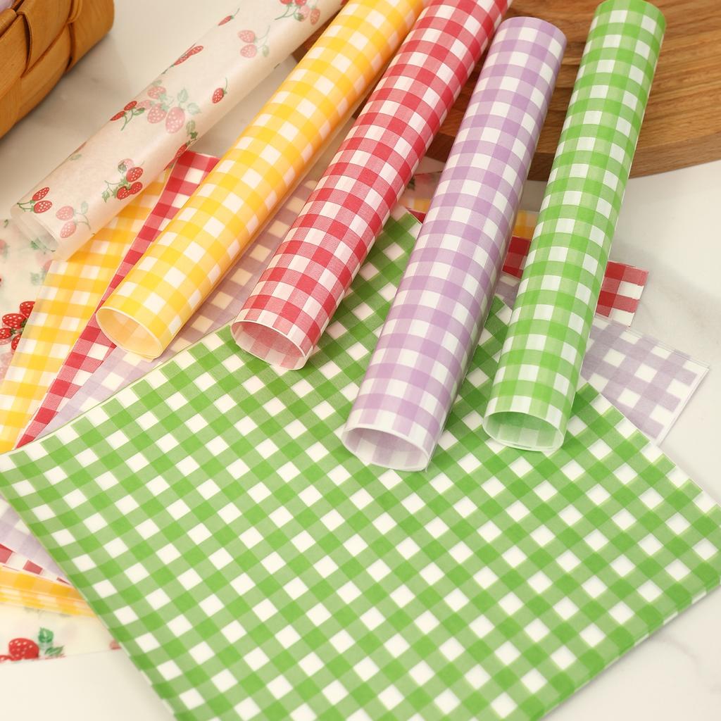 50Pcs Oilproof Wrapping Paper for Bread Sandwich Burger Fries Food-grade Wax Paper Baking Tools Kitchen Gadgets For Party Gift