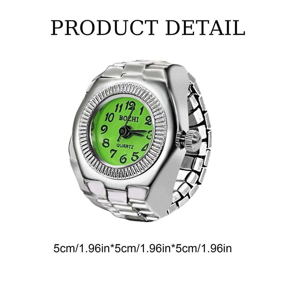 Vintage Punk Finger Watch Mini Elastic Strap Alloy Watches Couple Rings Jewelry Clock Retro Roman Quartz Watch Ring
