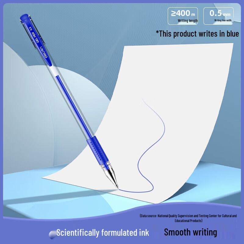Deli 0.5mm Bullet Tip Gel Pen (Blue, 144 Pens)
