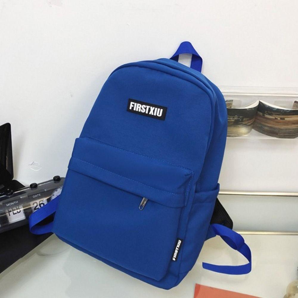 Fashion Large Capacity Women s Backpack Waterproof Solid Color Students Backpack Nylon Adjustable Schoolbag Adults синий 6430₽
