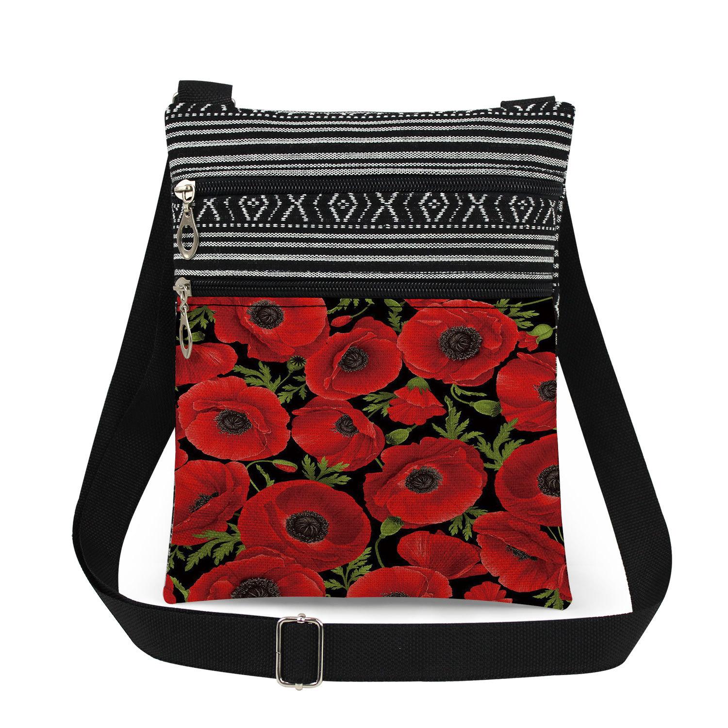 1PC Flower Print Tote Bags Women Shoulder Handbags Postman Package 6924 KTB