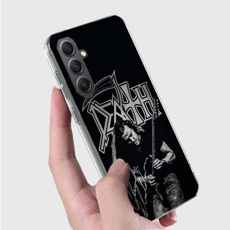 Metal Band D-Death Phone Case for Samsung A16 A26 A36 A56 A17 A37 A57 A07 A06 A02S A03 A04S A05S Galaxy Note 20 10 A50S A71 A51