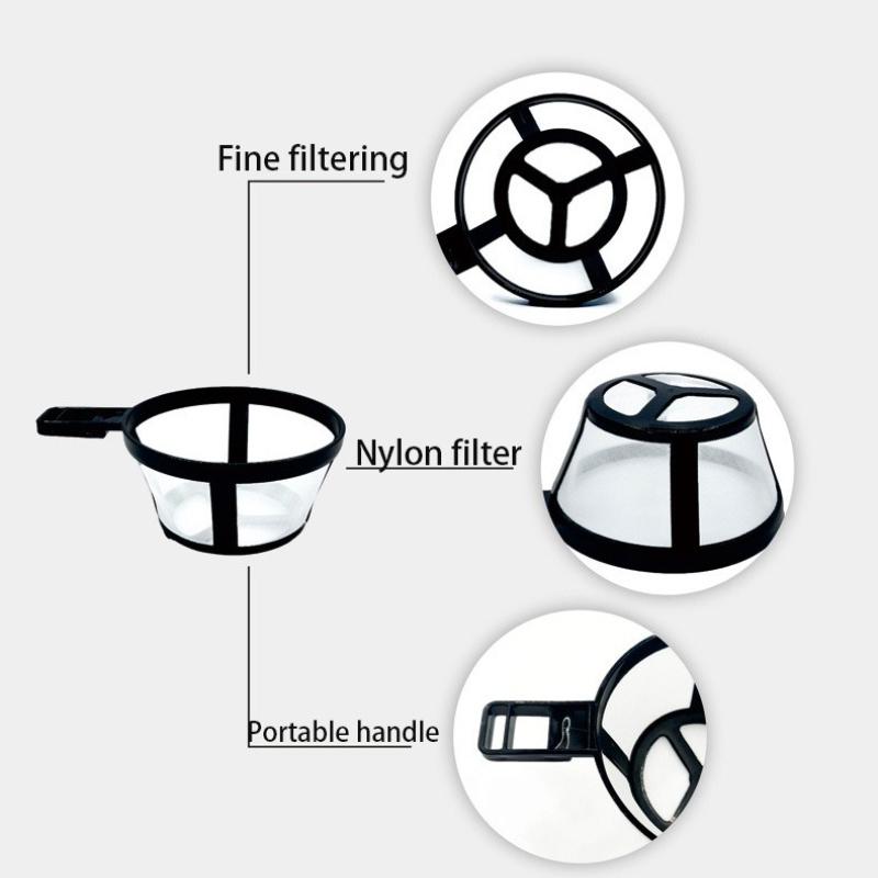 1/3/5/10 Stück Kaffeefilter Wiederverwendbar Nylon Kaffeekannenfilter Tragbarer Korb Tassenstil Umweltschutz Netz Kaffeezubehör