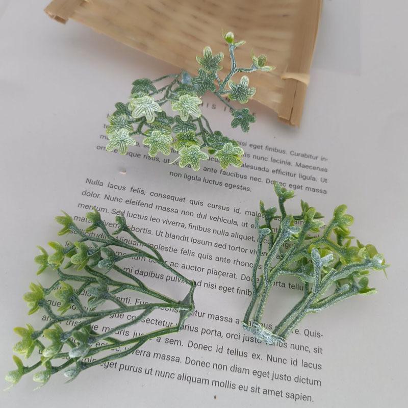 5pcs Mini Branches Stamen DIY Wreath Decorative Accessories Artificial Flower Leaves Grass Christmas Party Decoration Fake Plant