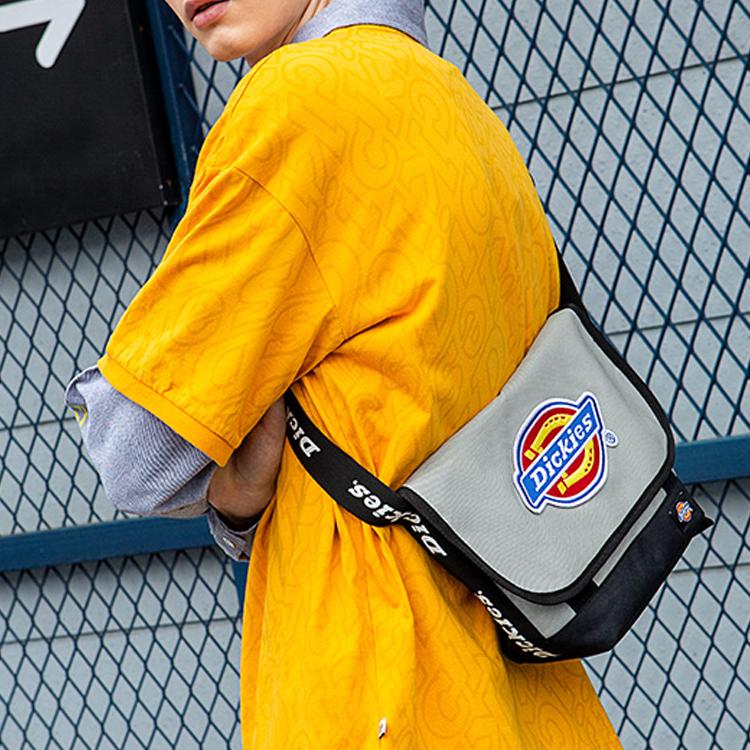 New Dickies Polyester Messenger Bag, Shoulder Bag, Crossbody Bag Medium Unisex Shadow Gray 193U90LBB08GY02