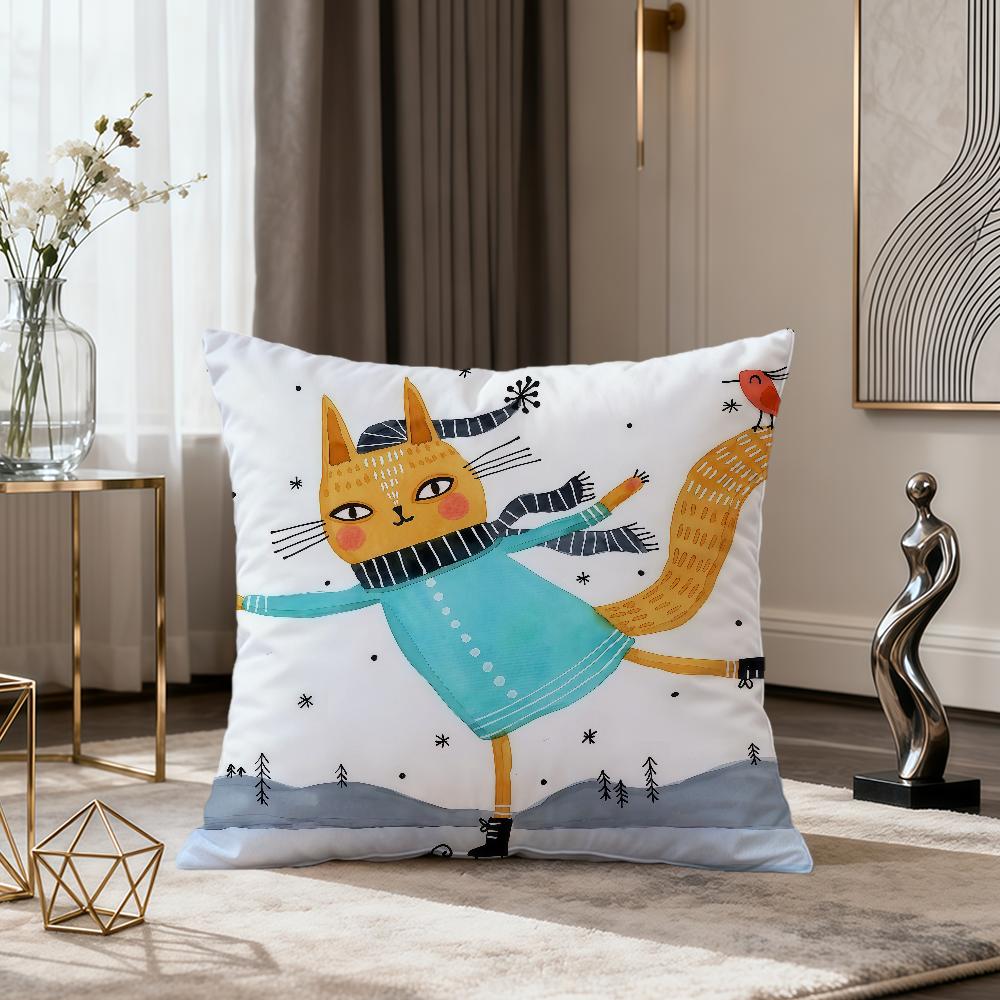 

classic Cute retro hugging cat art soft pillow cover for Sofa Home Living Room Decor Protective Covers hogar pillowcase 40X40cm