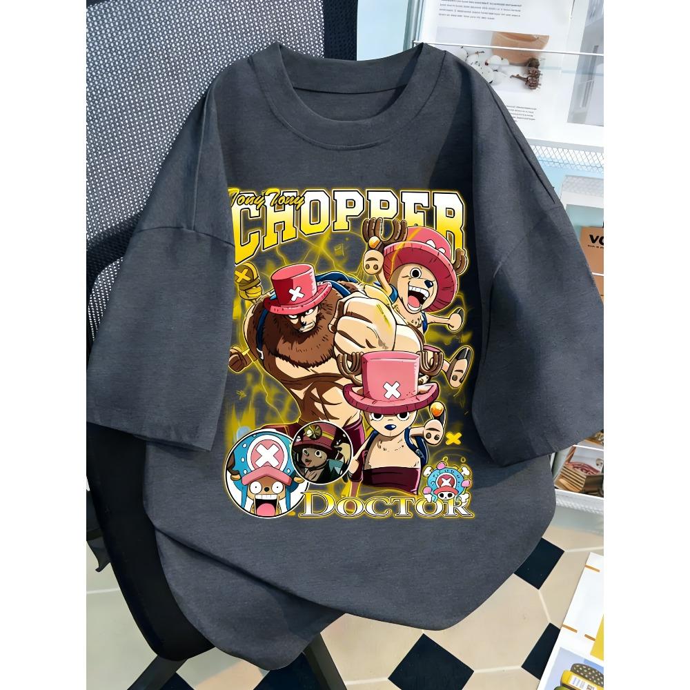Plus Size One Piece Anime Printed Men and Women Tshirt Casual Parent Child Top Fashion Harajuku Style Street Wear Summer Y2K