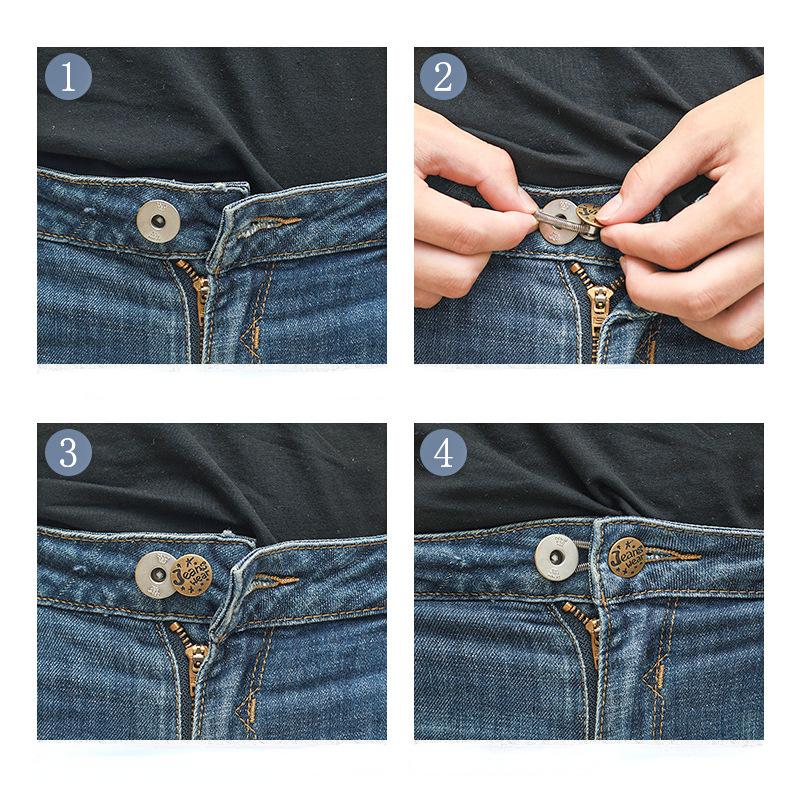 1/4/8 Stück Abnehmbare Jeans Taillenverstellung Schnalle Metallknopf Erweiterung für DIY Hosen Jeans Kostenloses Nähen Taillenerweiterungen Knöpfe