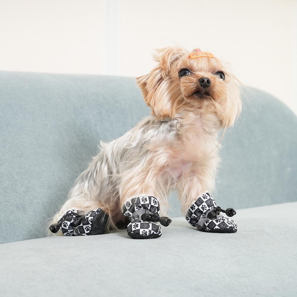 4Pcs Pet Dog Shoes Waterproof Puppy Small Medium Dogs Cat Puppy Socks Warm Snow Anti-slip Boots Pet Rain Shoes Yorkie Sneakers