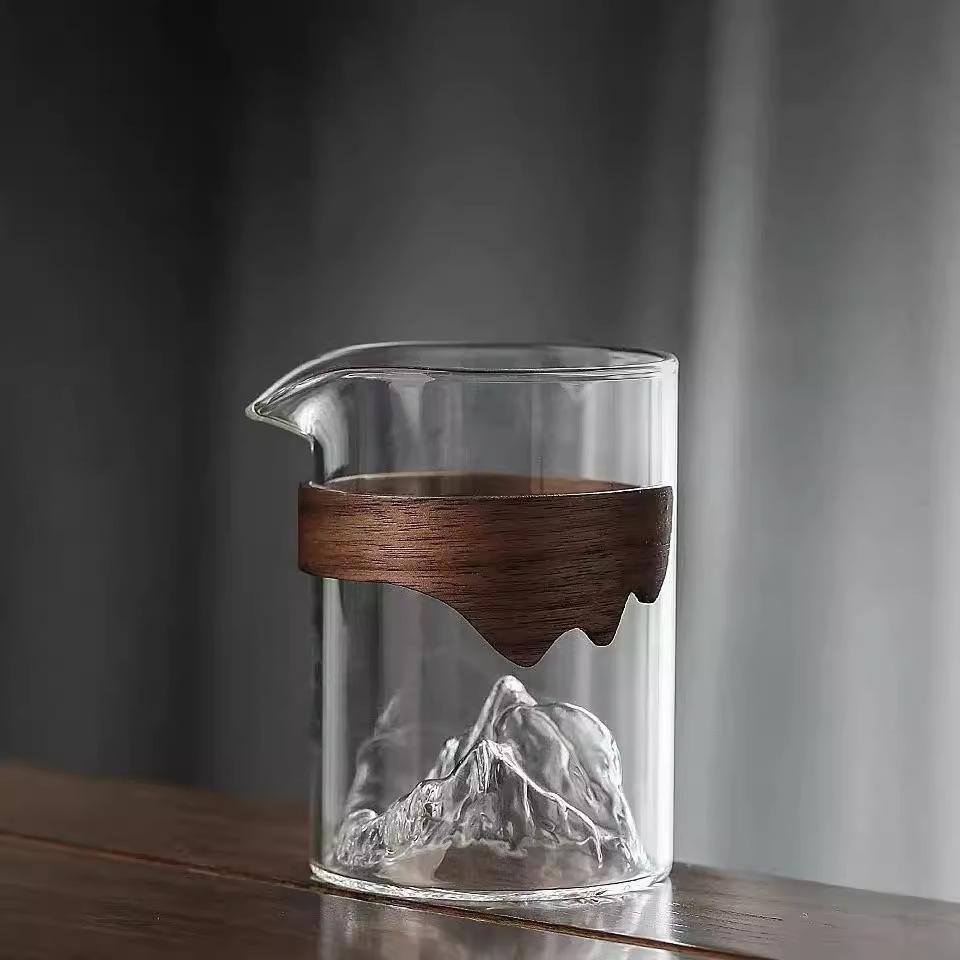 Guanshan Fair Cup High Borosilicate High Temperature Resistant Transparent Guanshan Glass Water Cup Tea Separator Filter Anti-Scalding Fair Tea Cup