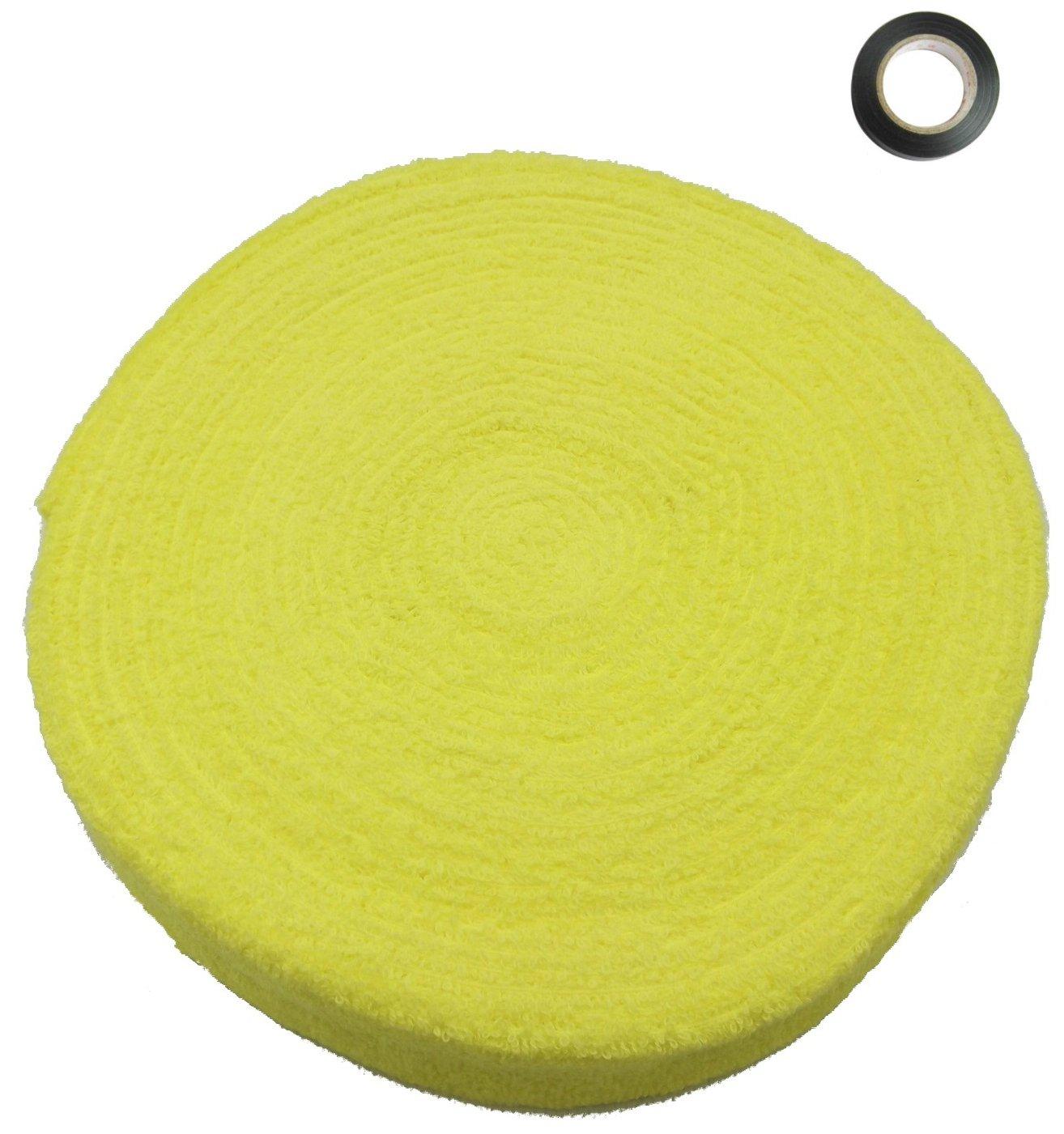 

Cotton Grip Tape 10 Meters with End Tape for and Squash [phalatina] Thick, Quick-Drying Towel, Long, Badminton, Tennis, (Yellow)
