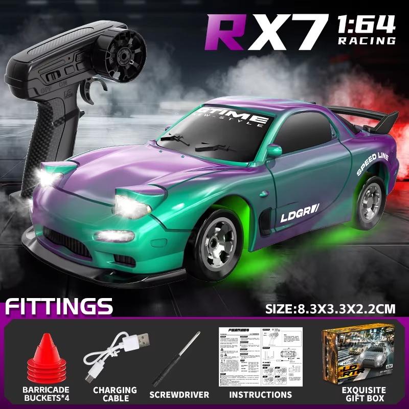 New 1:64 Mini Desktop Simulation Rc High-Speed Remote Control Car 2.4g Pocket Four-Wheel Drive Drift Remote Control Toy Boy Gift
