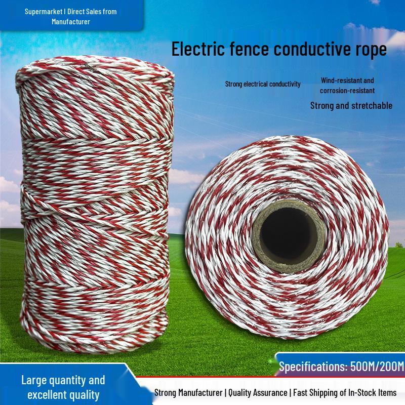 Steel Wire Braided Rope for Electric Fences - Farm & Ranch Livestock Conductive Rope Accessories