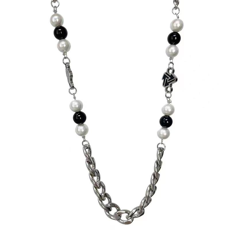 

Square agate necklace men s hiphop men s and women s trend ins American hip hop high street cold wind accessories