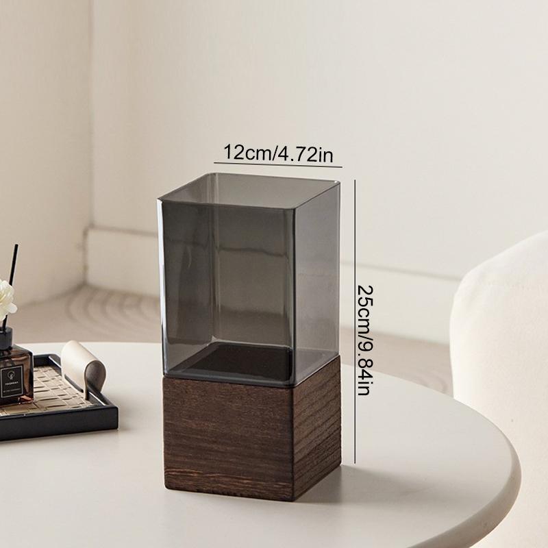 10/12x25/30cm Ornaments Multifunctional Acrylic Vase High-End Square Shape Elegant Home Decor Minimalist 1 Set