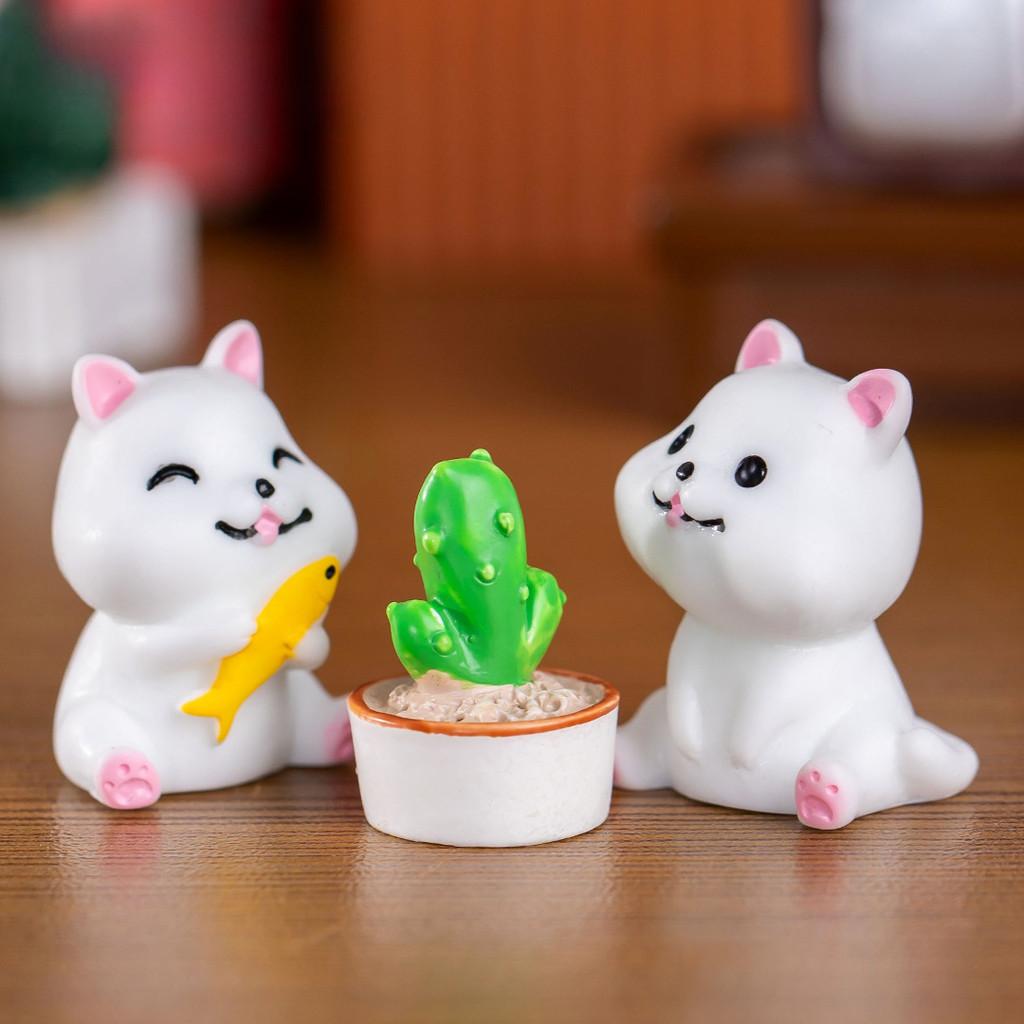 Cute Cartoon Resin Cat Statues For Office Desk Resin Craft Decorations