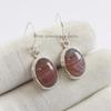 Natural Botswana Agate Earrings, Oval Agate Earrings, 925 Sterling Silver Earrings, Birthday Earrings, Brown Gemstone Earrings