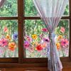 1pc Colorful Floral Bouquet Window Sticker, Plastic Flower Garden Decal For Living Room Bedroom, Home Wall Trim Decor