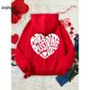 More Passionate Love Letter Pattern Printed Men's Hoodie, Simple Casual Hoodie, Warm and Loose Sportswear, Hip-hop Sportswear, Couple's Outfit
