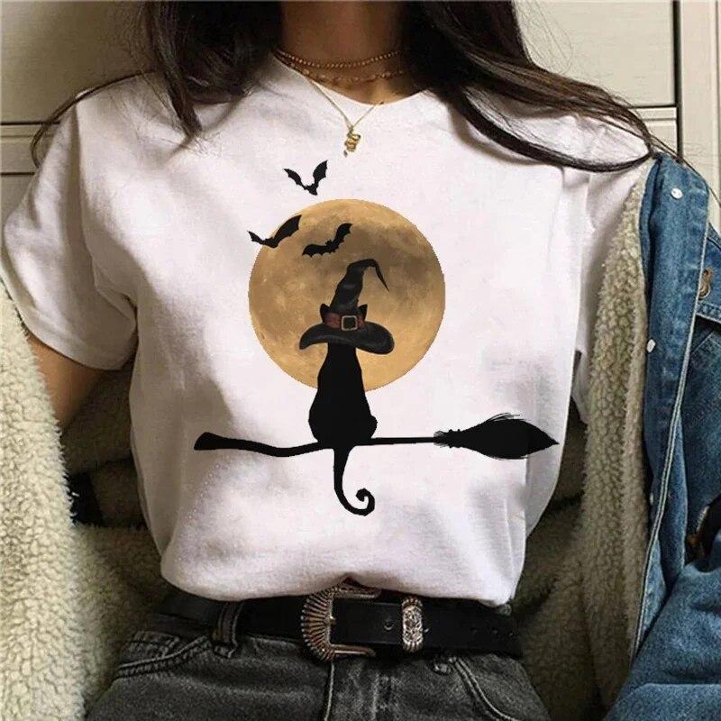 

Футболки Sweet Women Fashion Salem Print Aesthetic Clothes Graphic Unisex Tshirt Top Cartoon Lady Casual FeUnisex Tee Clothes Women 4XL