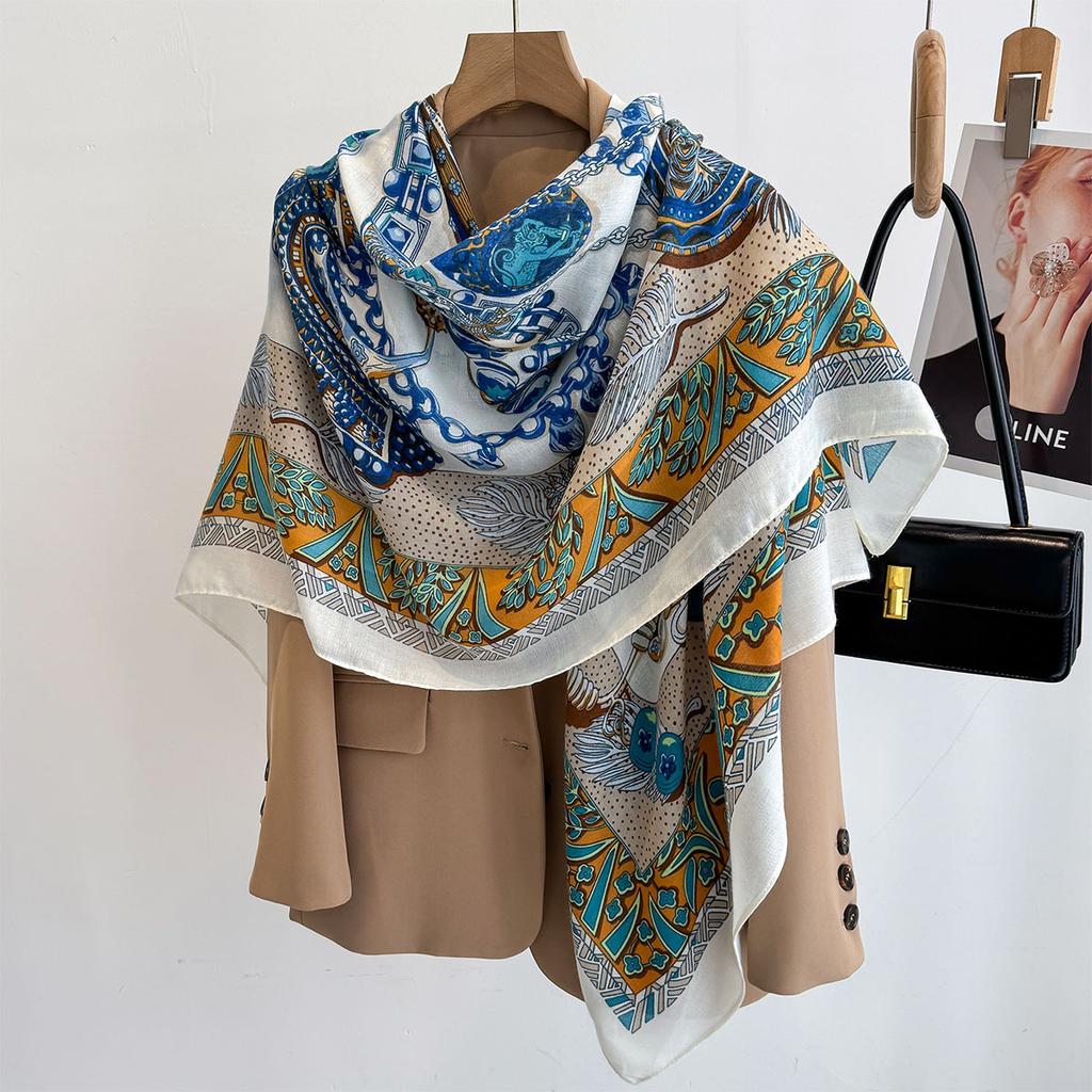 130X130Cm  Luxury Print Satin Silk Square Scarf For Women Summer Sun Protection Shawl Hijab Neckerchief Fashion Wrap Bandana