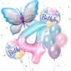 Gradient Color Digital Butterfly Balloon Set 32 Inch Digital Aluminum Foil Balloon Birthday Party Anniversary Decoration (0-9)