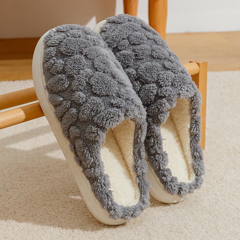 Women's Furry Non-Slip Slippers - Thick-Soled, Warm, Autumn/Winter 2025
