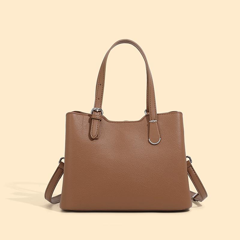 3 Layers Genuine Leather Small Tote Handbags For Women  Trend Designer Work Ladies Shoulder Crossbody Bags