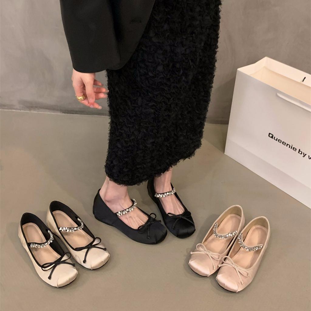 Inner height increase pink ballet single shoes women's shoes 2025 new French spring and autumn Mary Jane gentle evening shoes