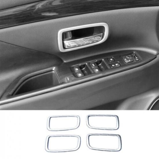 For Mitsubishi Outlander Sport 11-23 Silver Matte Interior Door Bowl Trim Cover