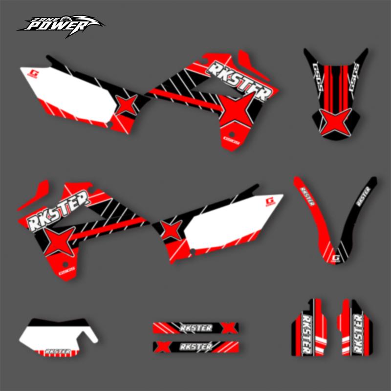 Powerzone For GASGAS EC Custom Team Motorcycle Graphics Background Decal Stickers Kits For GASGAS GAS GAS EC 2007 2008 2009