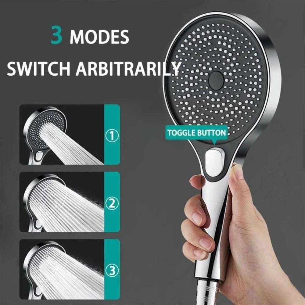 13cm Panel 3-Mode Shower Head Pressurized Technology Water-saving Shower Head  Bathroom Use