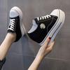 Zapatos de Lona para Mujer Primavera Otoño Calzado Negro para Dama de Plataforma Alta Moda 2025 Calidad Zapato Vulcanizado Diseñador Lujo