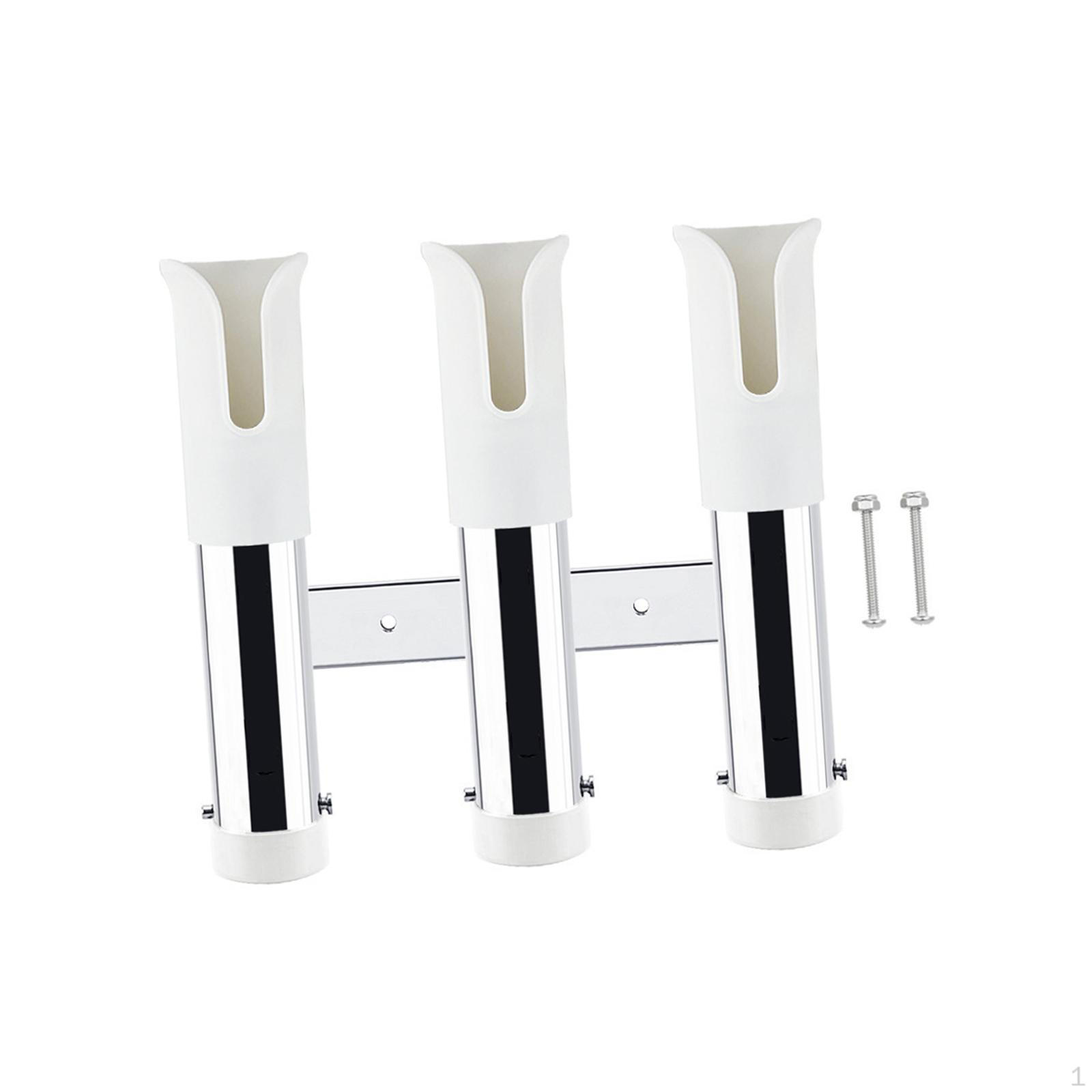 

3 Line Fishing Rod Holder Pole Rack Gift for Father, Lightweight Stainless Steel Stand білий