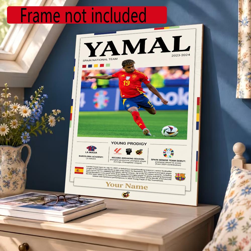 Lamin Yamal Customize Text Diamond Painting Round Diamond Mosaic Suitable For Beginners Diamond Painting Rhinestones Gift Frameless
